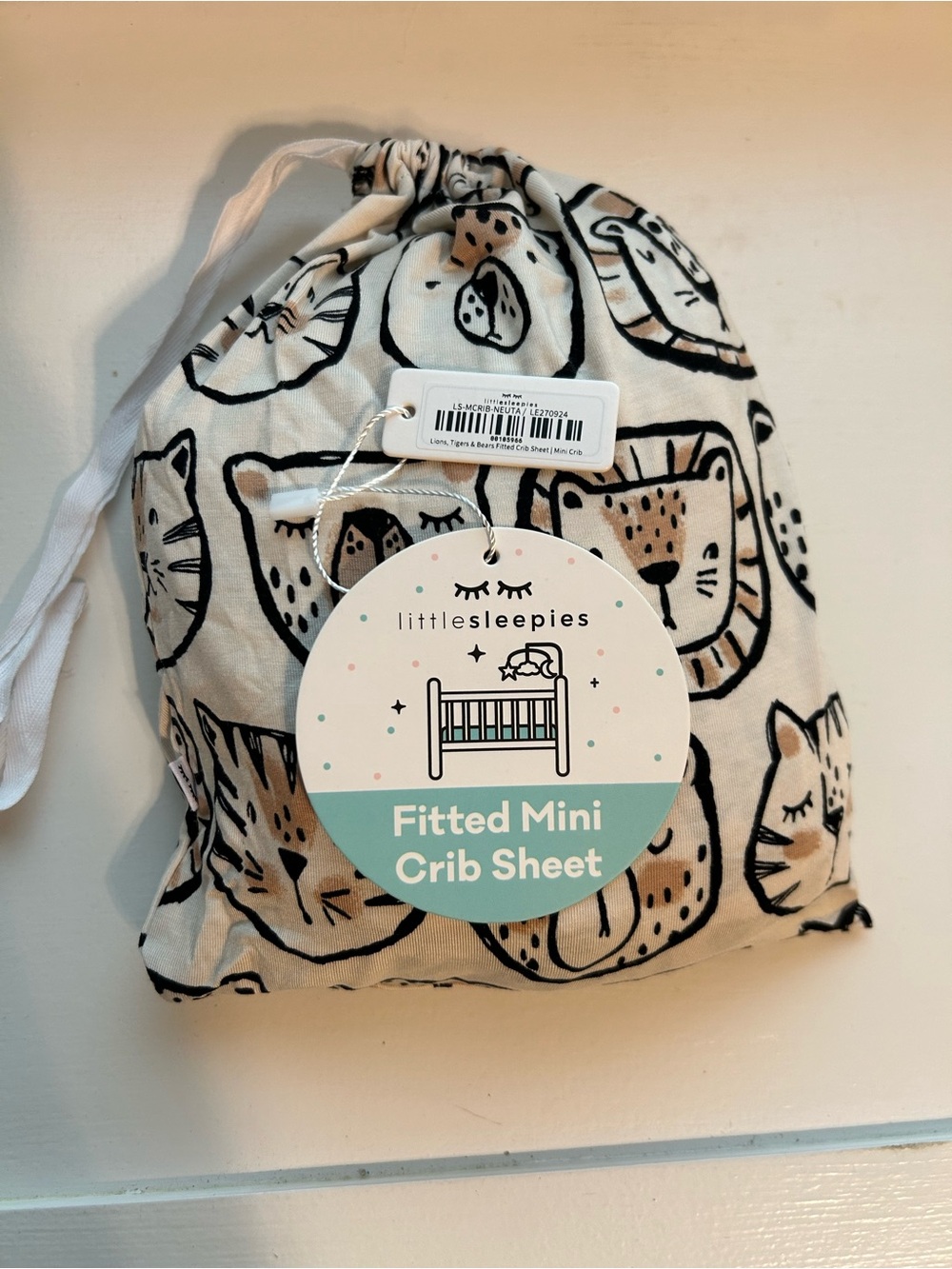 Little Sleepies Lions Tigers and Bears Mini Crib Sheet